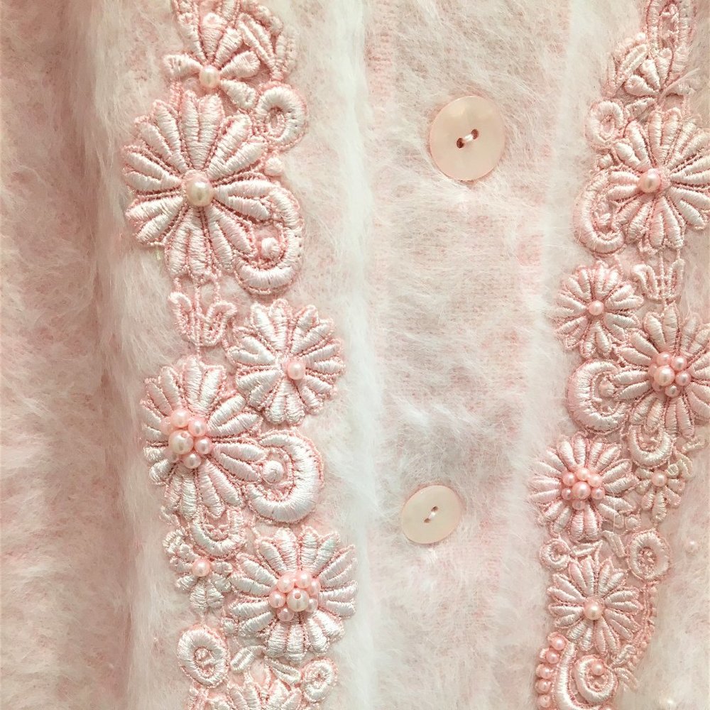 Lee Sands Pink Rabbit Angora Hair Sweater 1X - Picture 8 of 8
